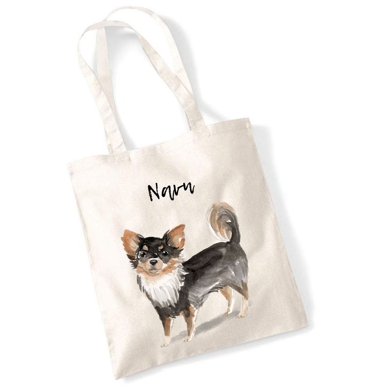 Totebag Langhåret chihuahua