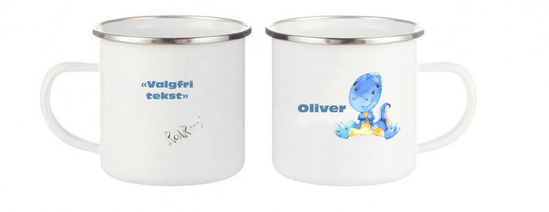 Emaljekopp Dino Blå